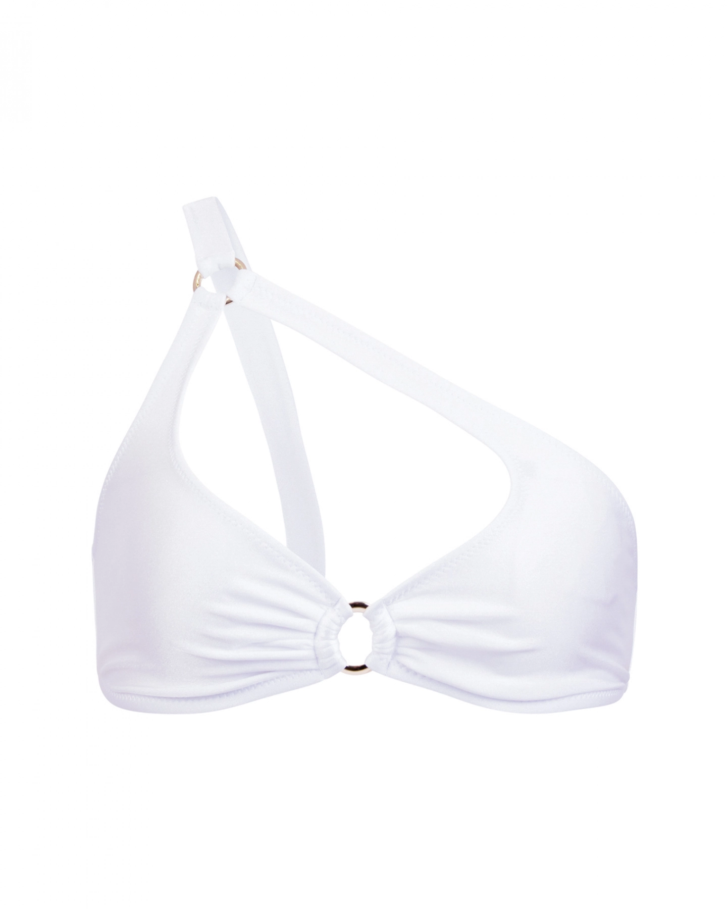 White Asymmetrical Without Push Up Bikini Top S Vivienvance